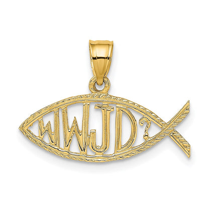 14K Gelbgold Wwjd Ichthus Charm