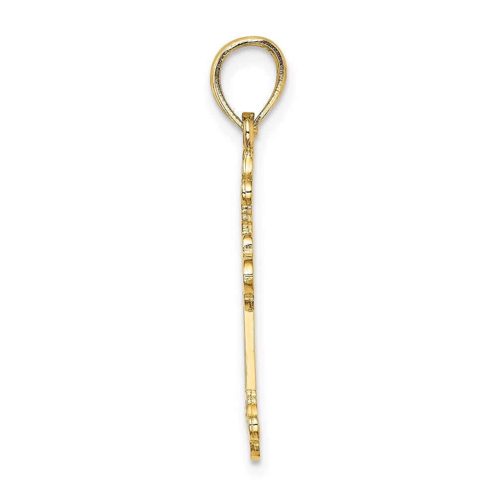 14K Gelbgold Knospend Kreuz Charm