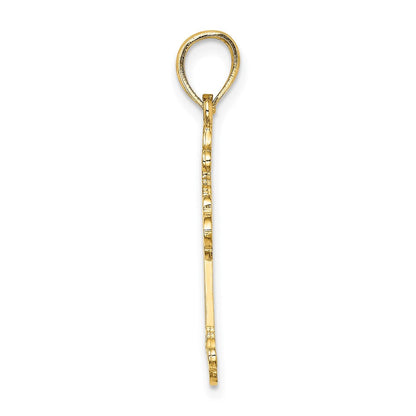 14K Gelbgold Knospend Kreuz Charm