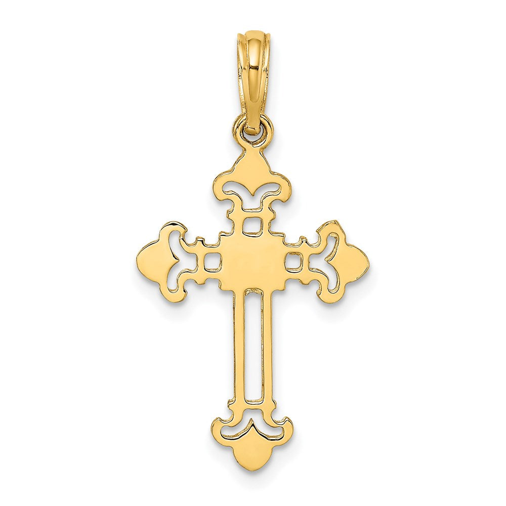 14K Gelbgold Knospend Kreuz Charm