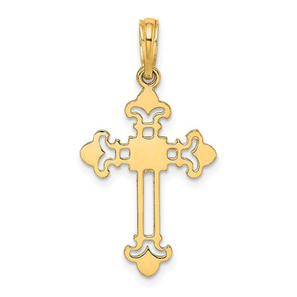 14K Gelbgold Knospend Kreuz Charm