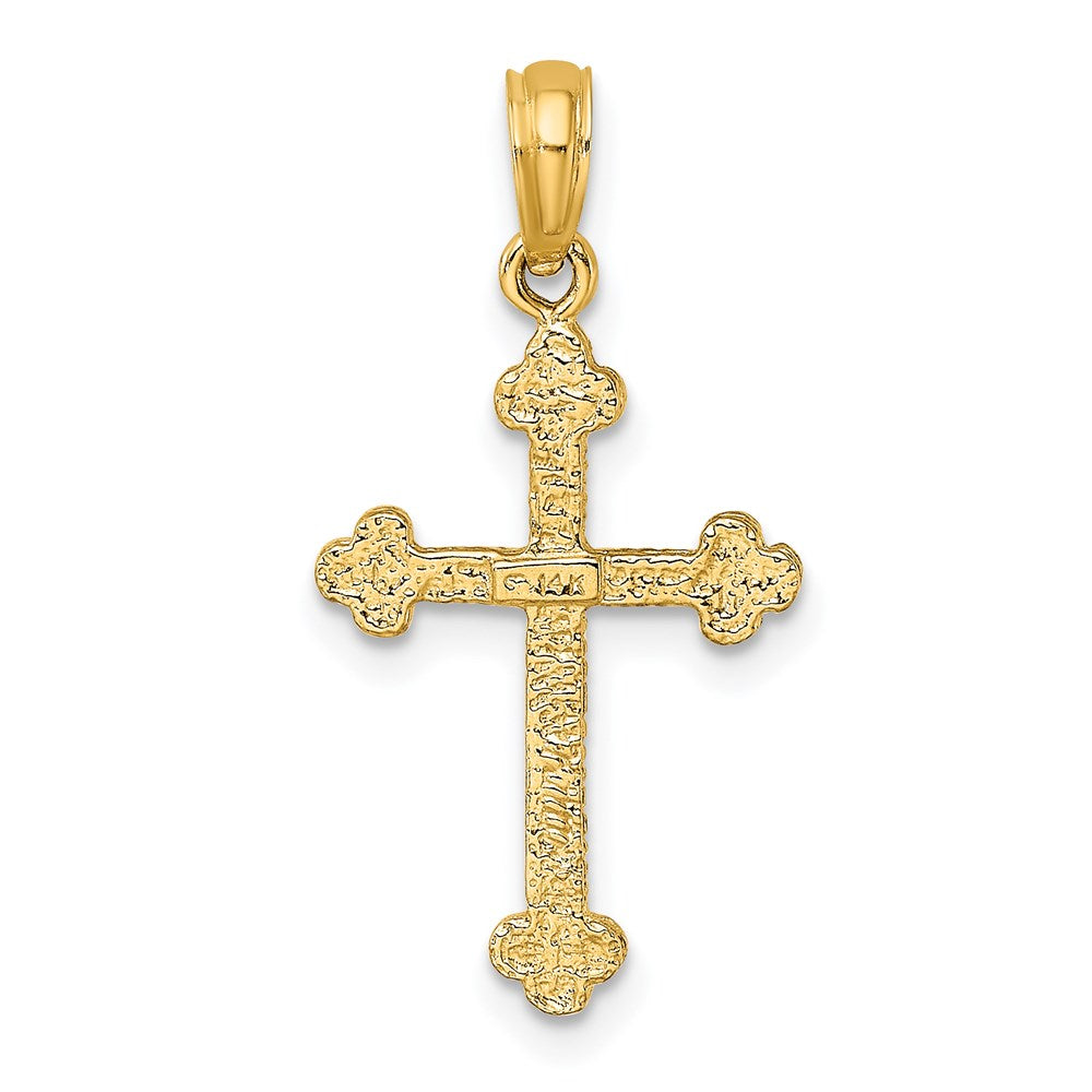 14K Gelbgold Kreuz mit Spade Tip Edges Charm