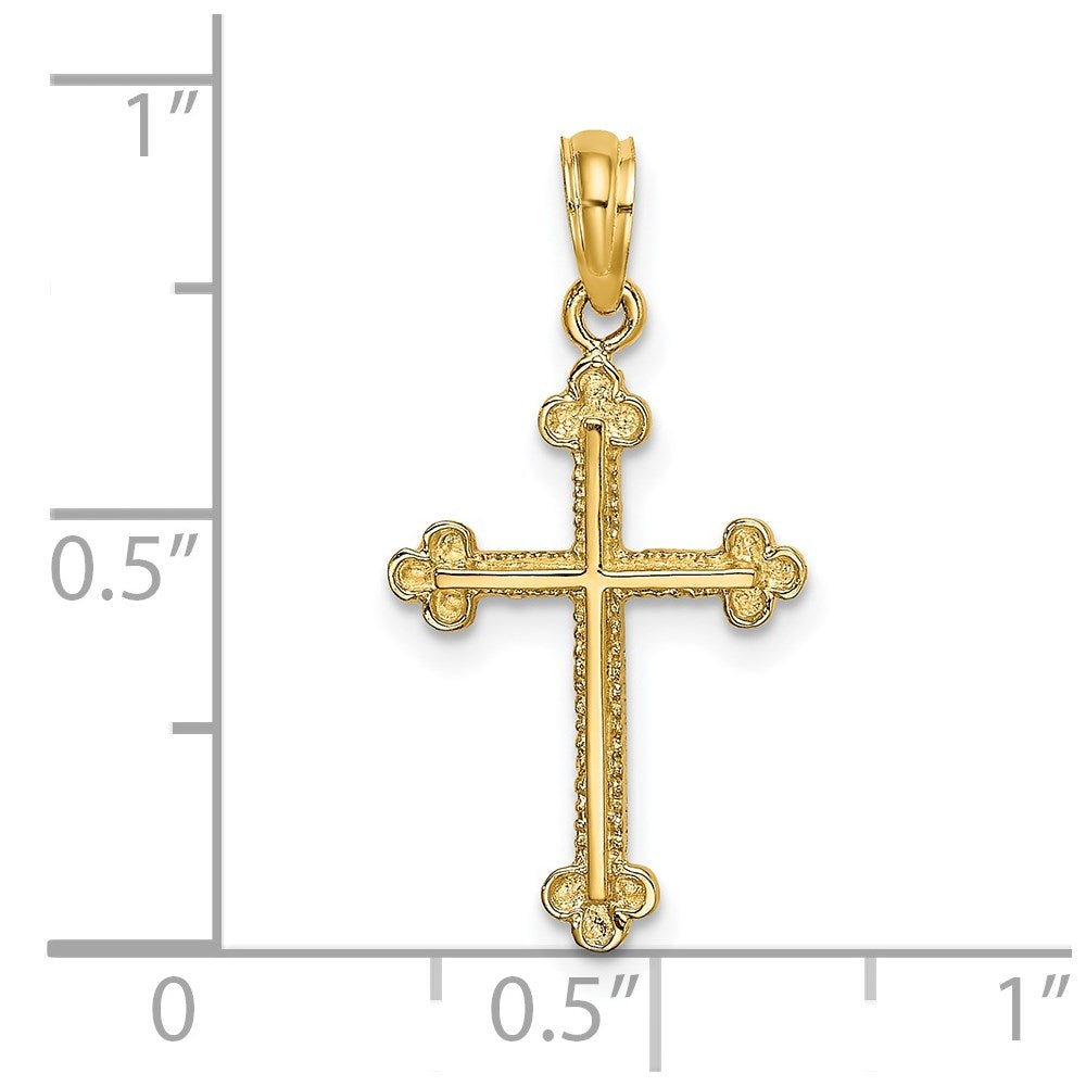 14K Gelbgold Kreuz mit Spade Tip Edges Charm
