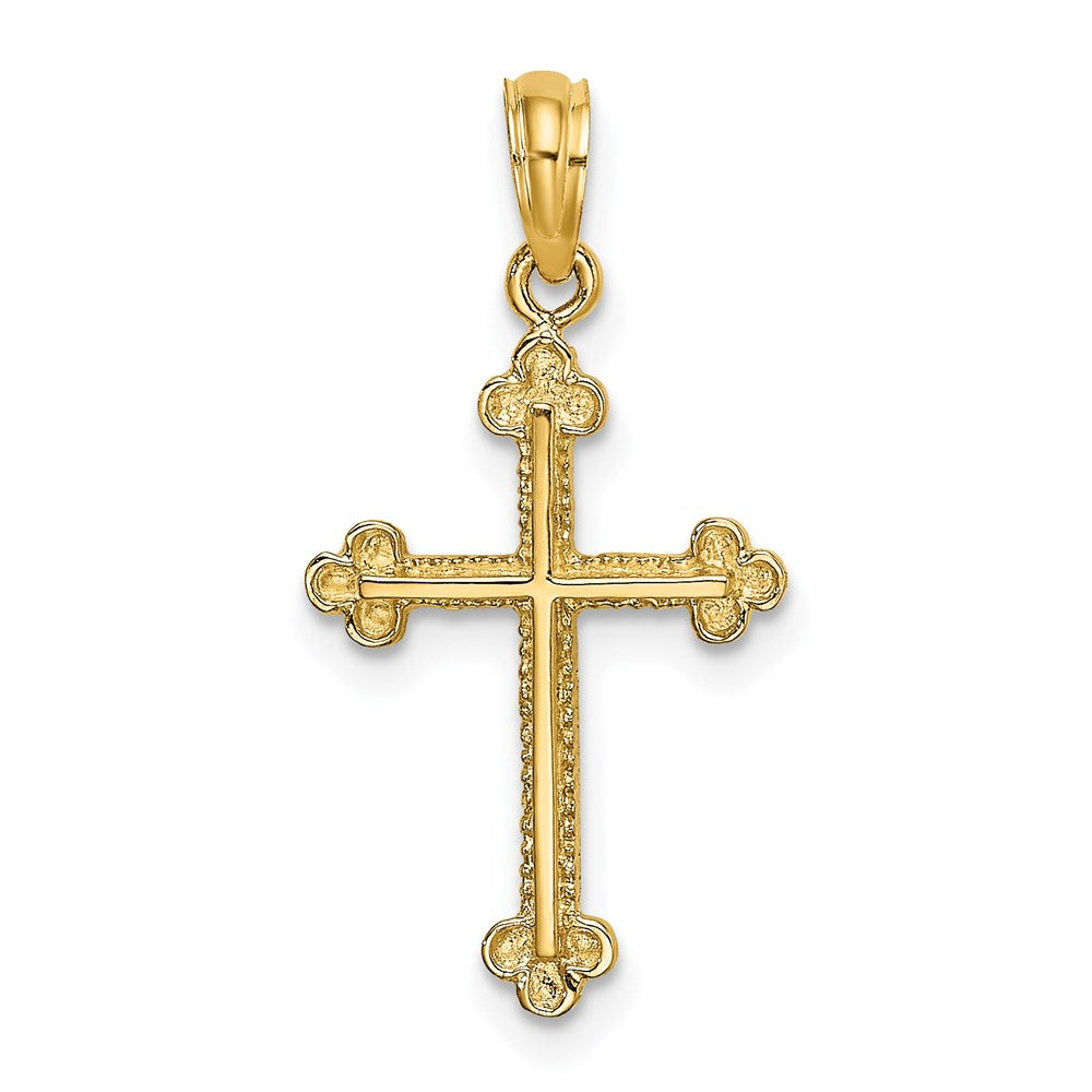 14K Gelbgold Kreuz mit Spade Tip Edges Charm