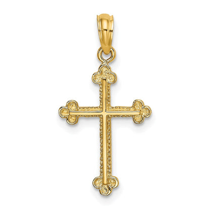14K Gelbgold Kreuz mit Spade Tip Edges Charm