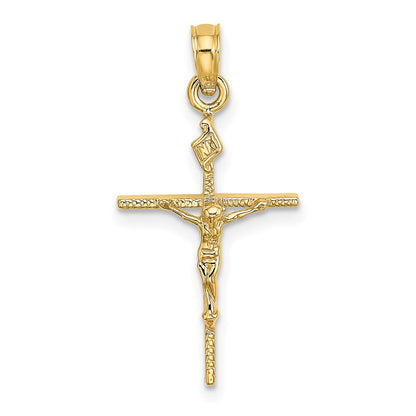 14K Gelbgold Inri Kruzifix Charm