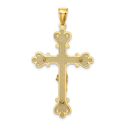 14K Gelbgold Kruzifix-Charm mit Gravur