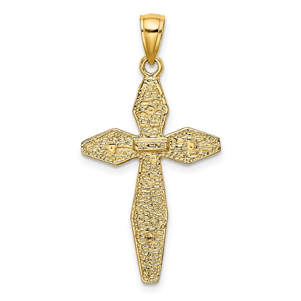 14K Gelbgold Poliertes Kruzifix-Charm