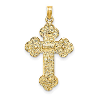 Charm Kruzifix mit Kleeblattenden aus 14K Gelbgold