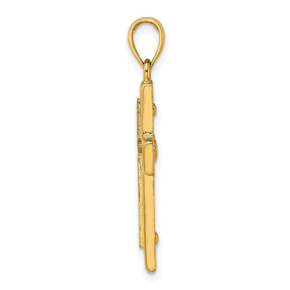 14K Gelbgold 2-D Kreuz-Charm