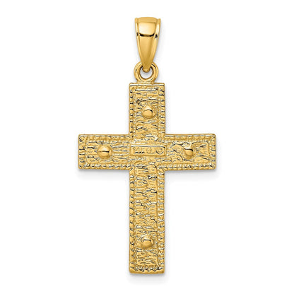 14K Gelbgold 2-D Kreuz-Charm
