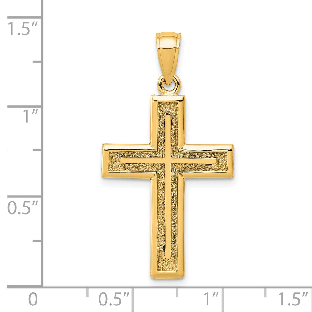 14K Gelbgold 2-D Kreuz-Charm