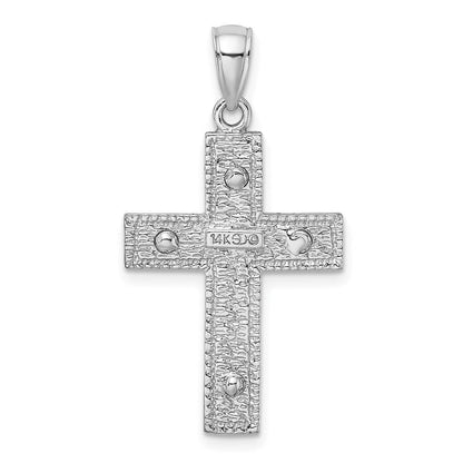 14K Weißgold Kreuz-Charm