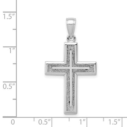 14K Weißgold Kreuz-Charm