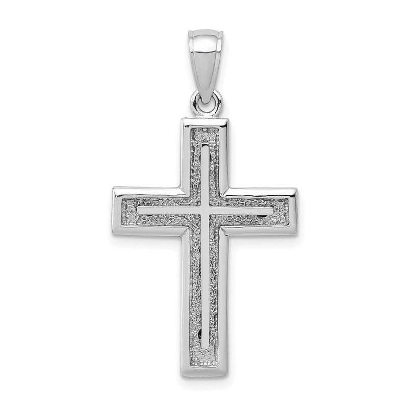 14K Weißgold Kreuz-Charm