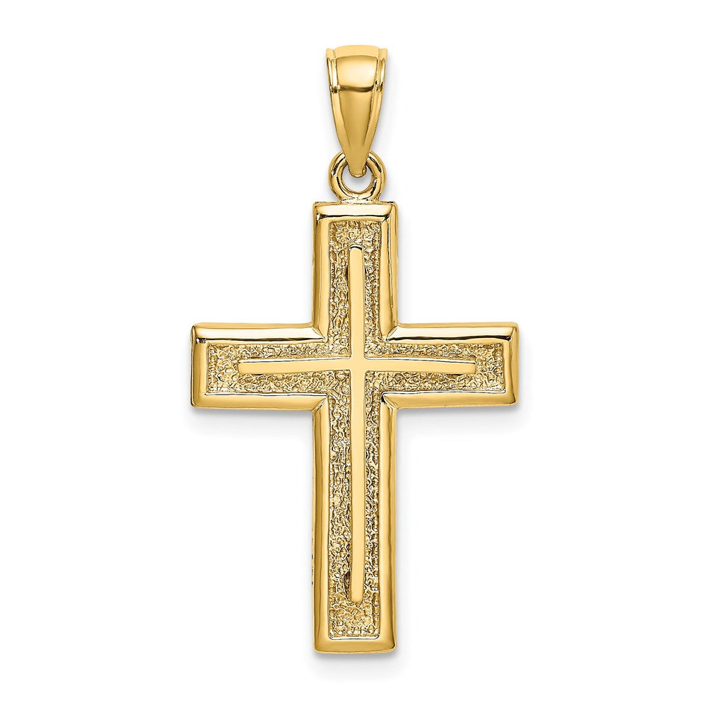 14K Gelbgold 2-D Kreuz-Charm