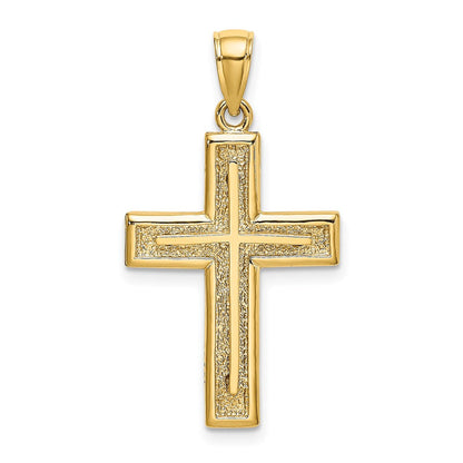 14K Gelbgold 2-D Kreuz-Charm