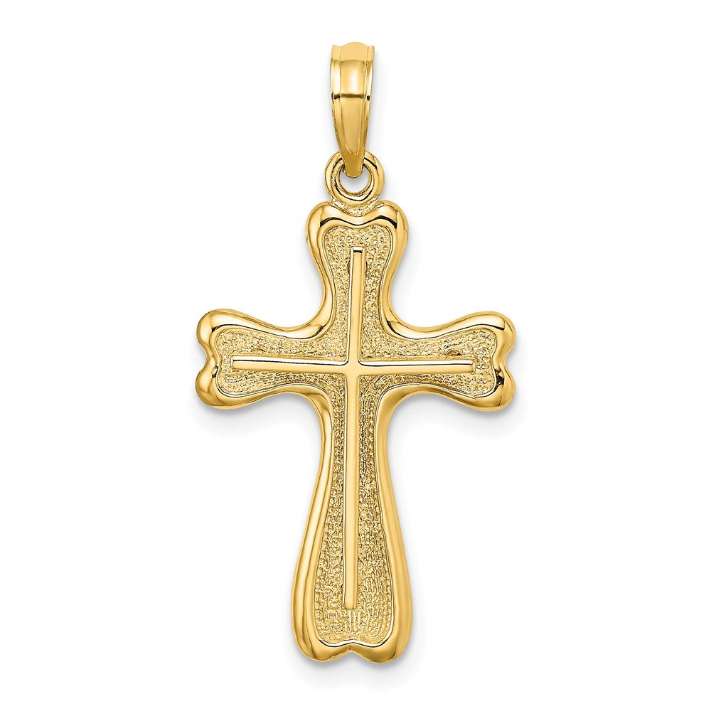 14K Gelbgold Kreuz mit Herz Geformt Ends Charm