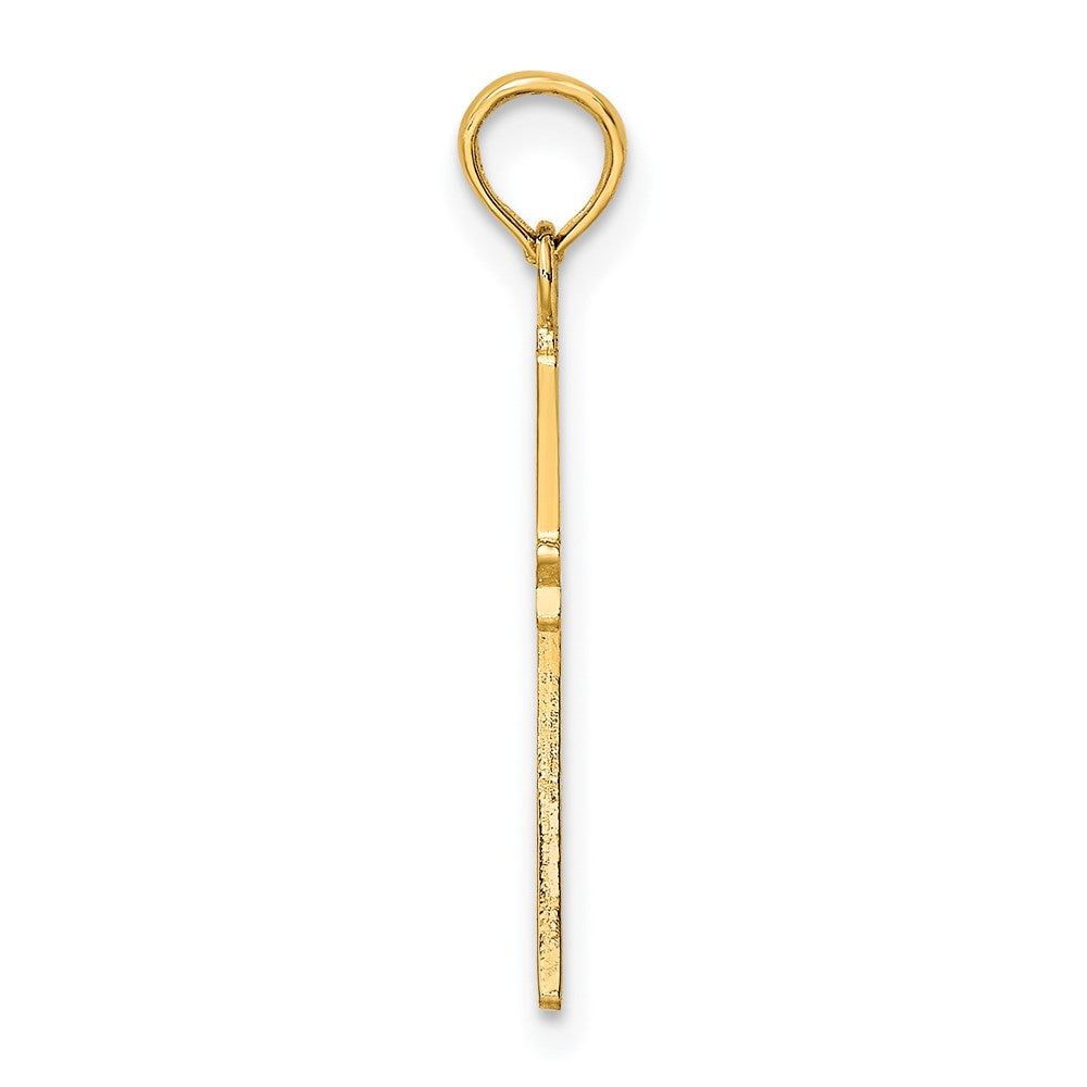 14K Gelbgold Poliert Kreuz Charm