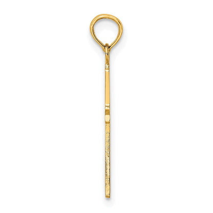 14K Gelbgold Poliert Kreuz Charm