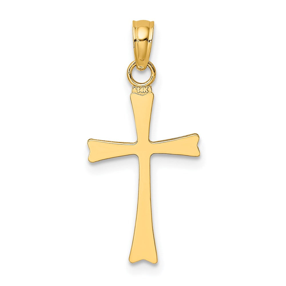 14K Gelbgold Poliert Kreuz Charm