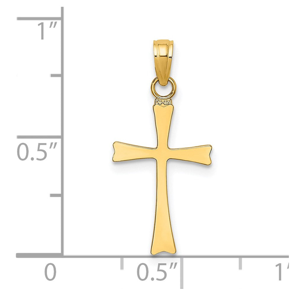 14K Gelbgold Poliert Kreuz Charm