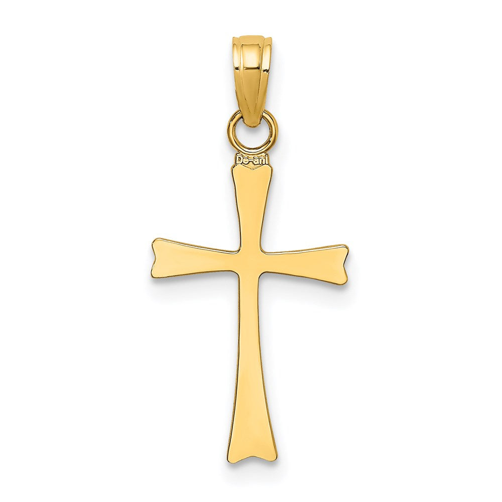 14K Gelbgold Poliert Kreuz Charm