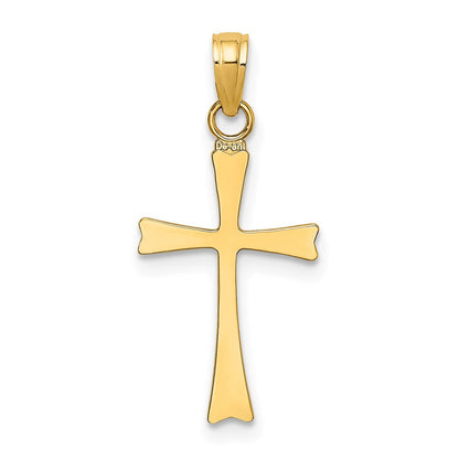14K Gelbgold Poliert Kreuz Charm