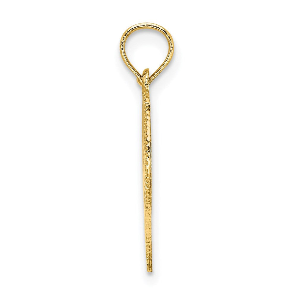 14K Gelbgold Poliert Engel in Herz Charm