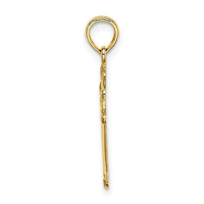 14K Gelbgold Ausgeschnitten Kreuz Charm