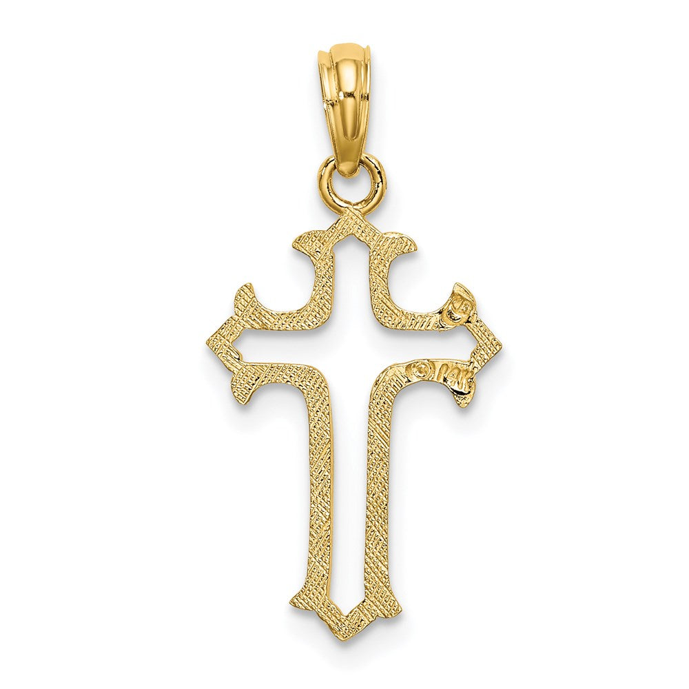 14K Gelbgold Ausgeschnitten Kreuz Charm