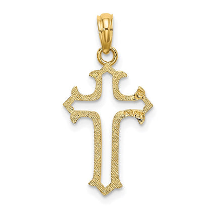 14K Gelbgold Ausgeschnitten Kreuz Charm