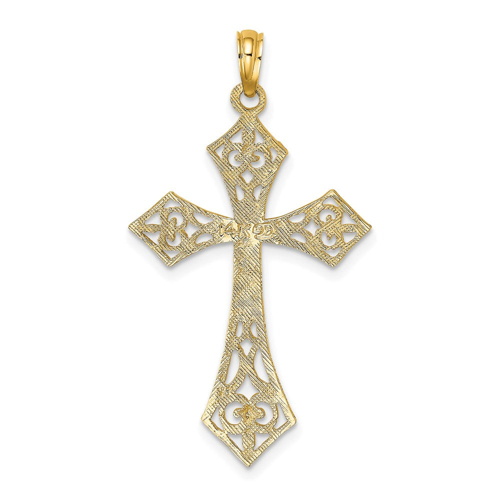14K Gelbgold Filigran Kreuz Charm