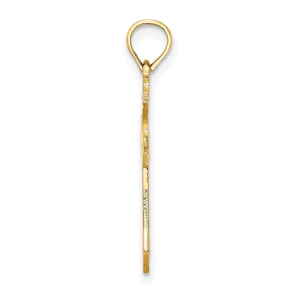 14K Gelbgold Filigran Kreuz Charm