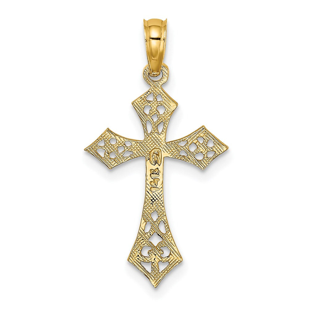 14K Gelbgold Filigran Kreuz Charm