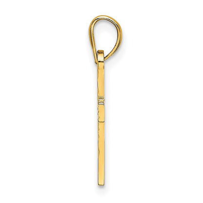 14K Gelbgold Diamantiert Kreuz Charm