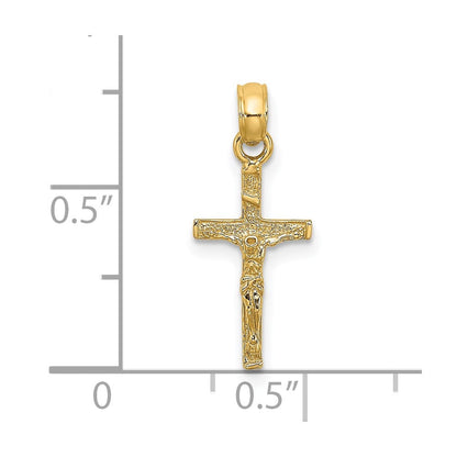 14K Gelbgold Mini Kruzifix Charm