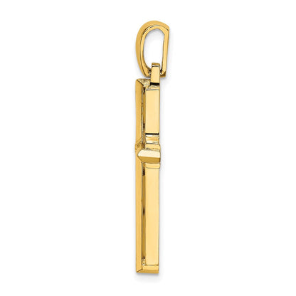 14K Gelbgold Polierter Kreuz-Charm