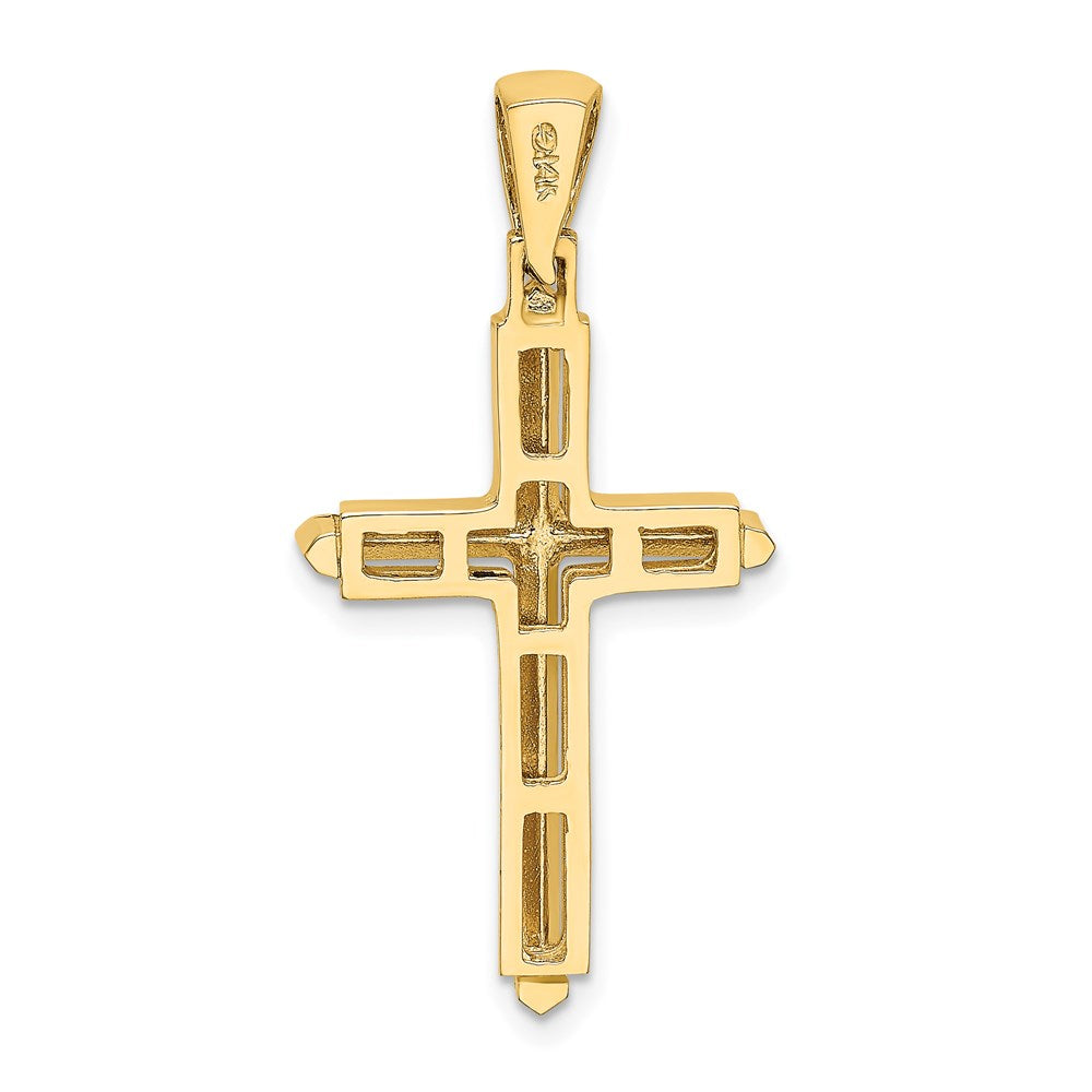 14K Gelbgold Polierter Kreuz-Charm