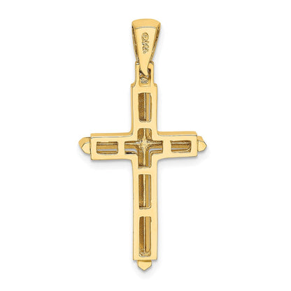 14K Gelbgold Polierter Kreuz-Charm
