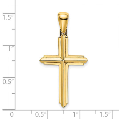 14K Gelbgold Polierter Kreuz-Charm