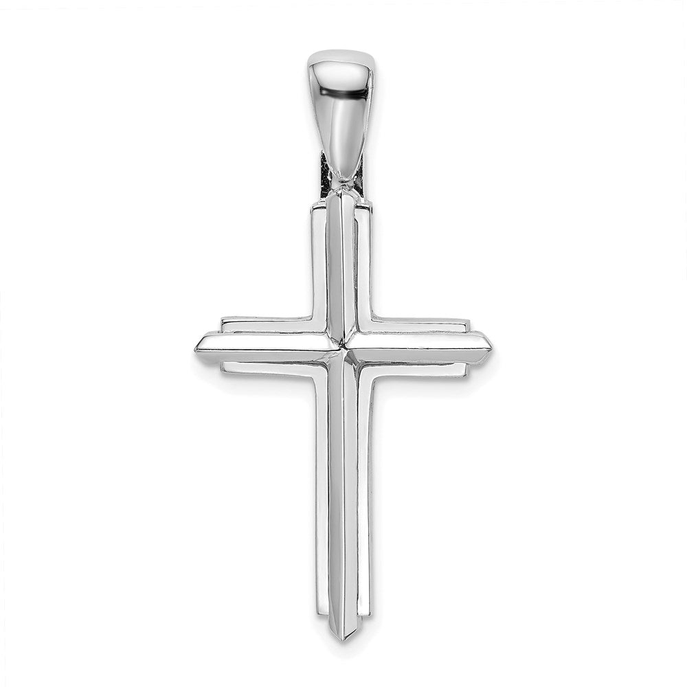 Anhänger Kreuz poliert 14K Weißgold