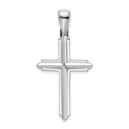 Anhänger Kreuz poliert 14K Weißgold