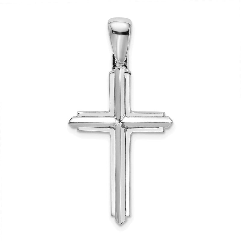 Anhänger Kreuz poliert 14K Weißgold