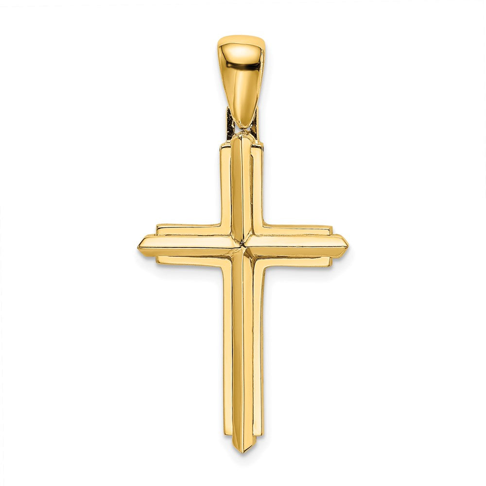 14K Gelbgold Polierter Kreuz-Charm