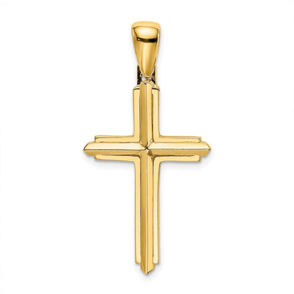14K Gelbgold Polierter Kreuz-Charm