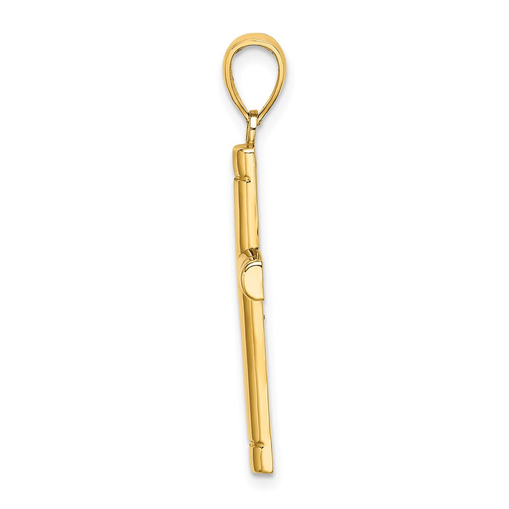 14K Gelbgold Röhrenkreuz-Charm