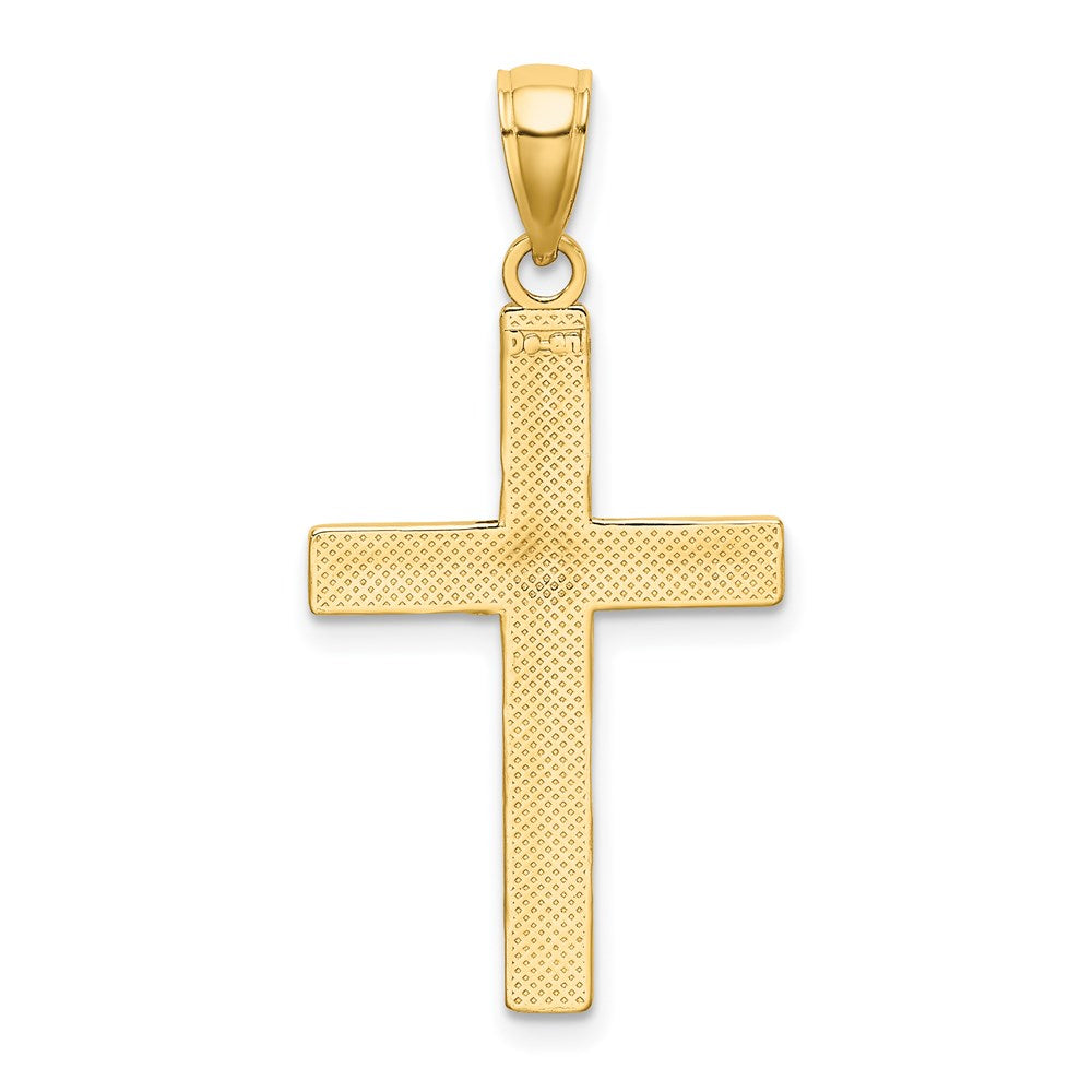 14K Gelbgold Röhrenkreuz-Charm