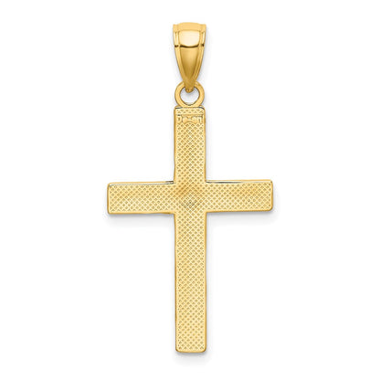 14K Gelbgold Röhrenkreuz-Charm
