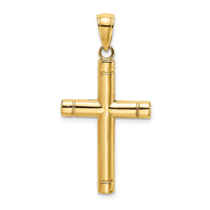 14K Gelbgold Röhrenkreuz-Charm